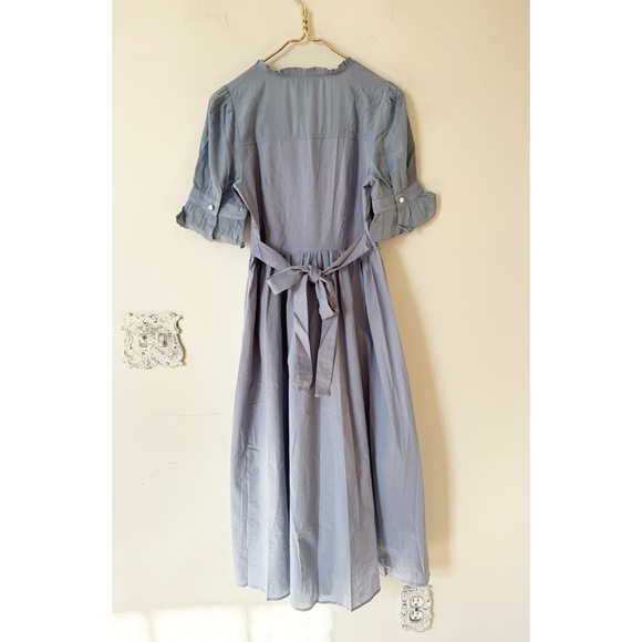 NWT Scarlet Darkness Blue Prairie Cottagecore Vintage Puff Sleeve Midi Dress S - Picture 4 of 7